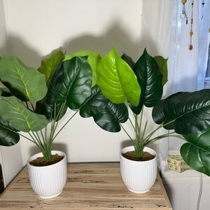 Artificial Greenery in White Pots